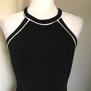 INC Women's Black and White Trim Sleeveless Jumpsuit with Pockets Small NWT